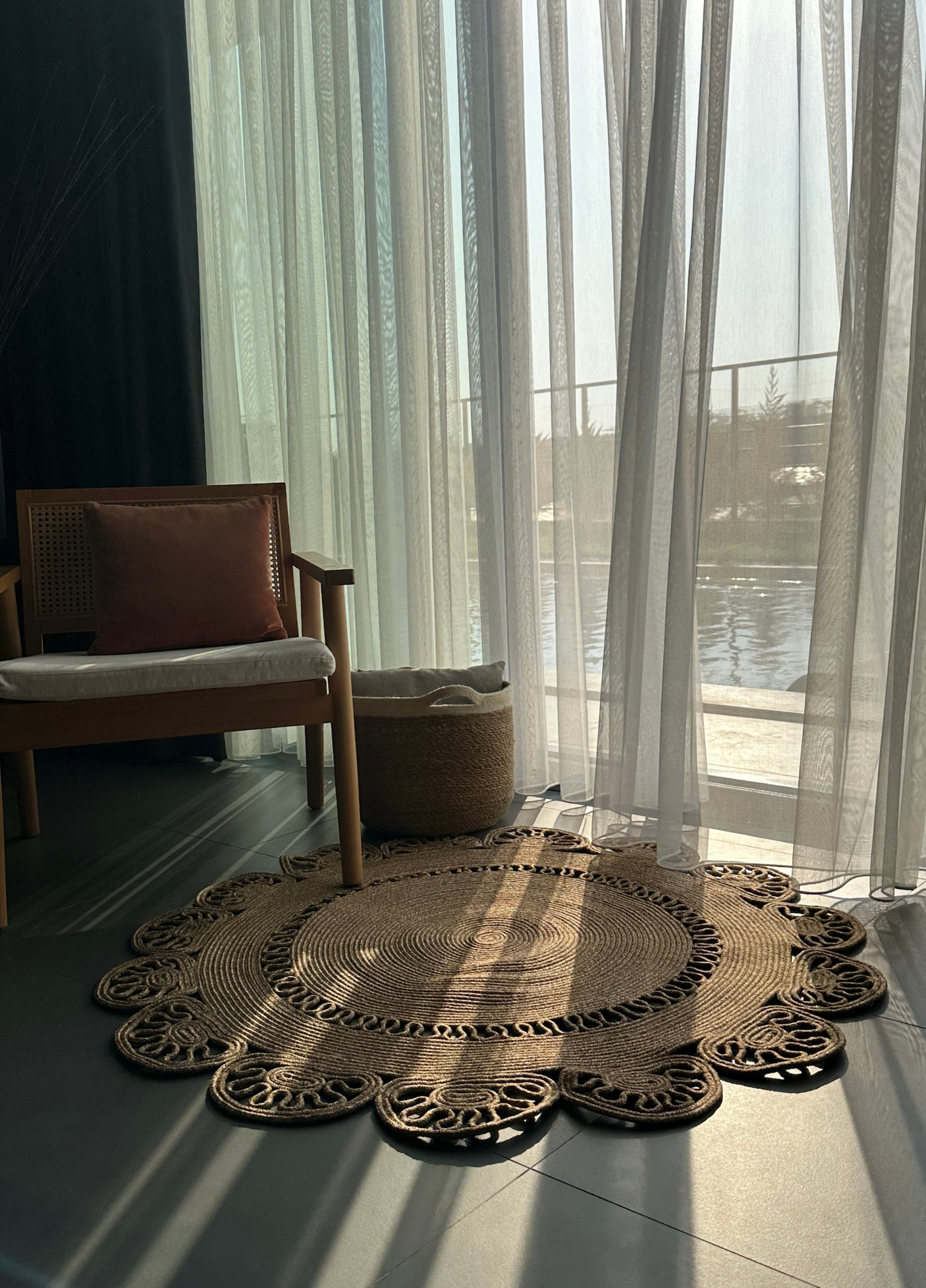 Jute Bohemian Carpet & Rug & Mat