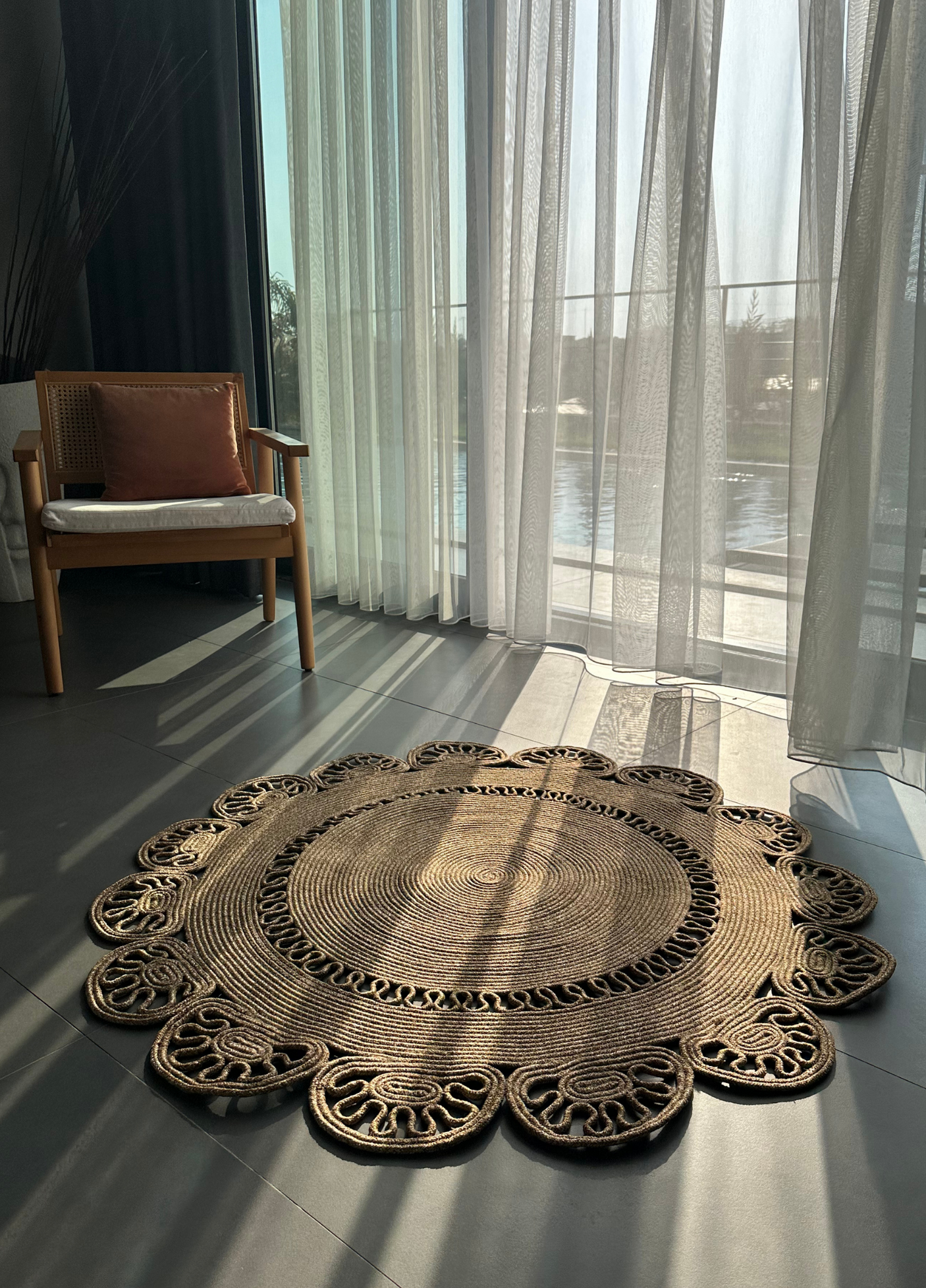 Jute Bohemian Carpet & Rug & Mat