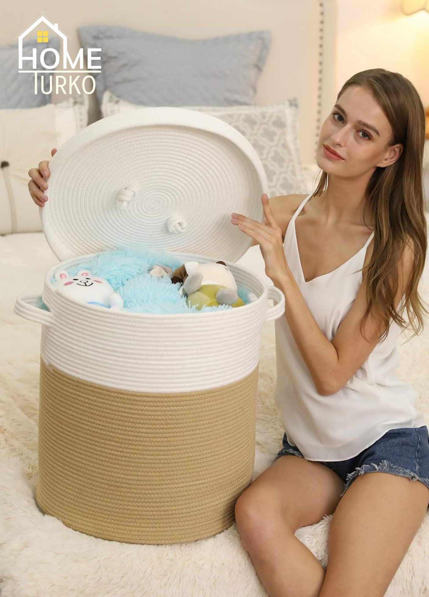 Laundry Basket Organizer Basket with Lid