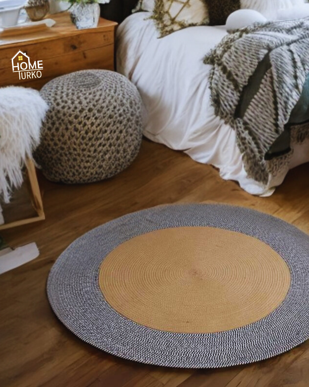 Jute Bohemian Carpet & Rug & Mat