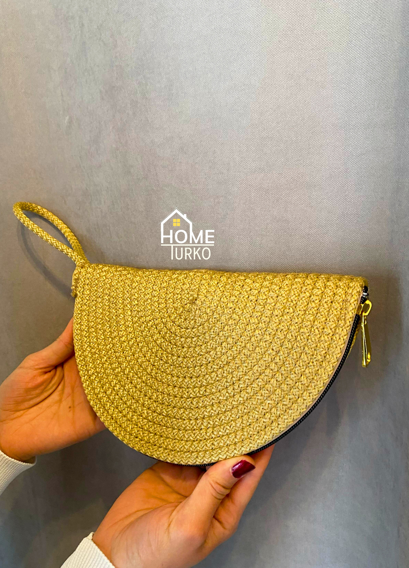 Jute Decorative Wallet with Zipper