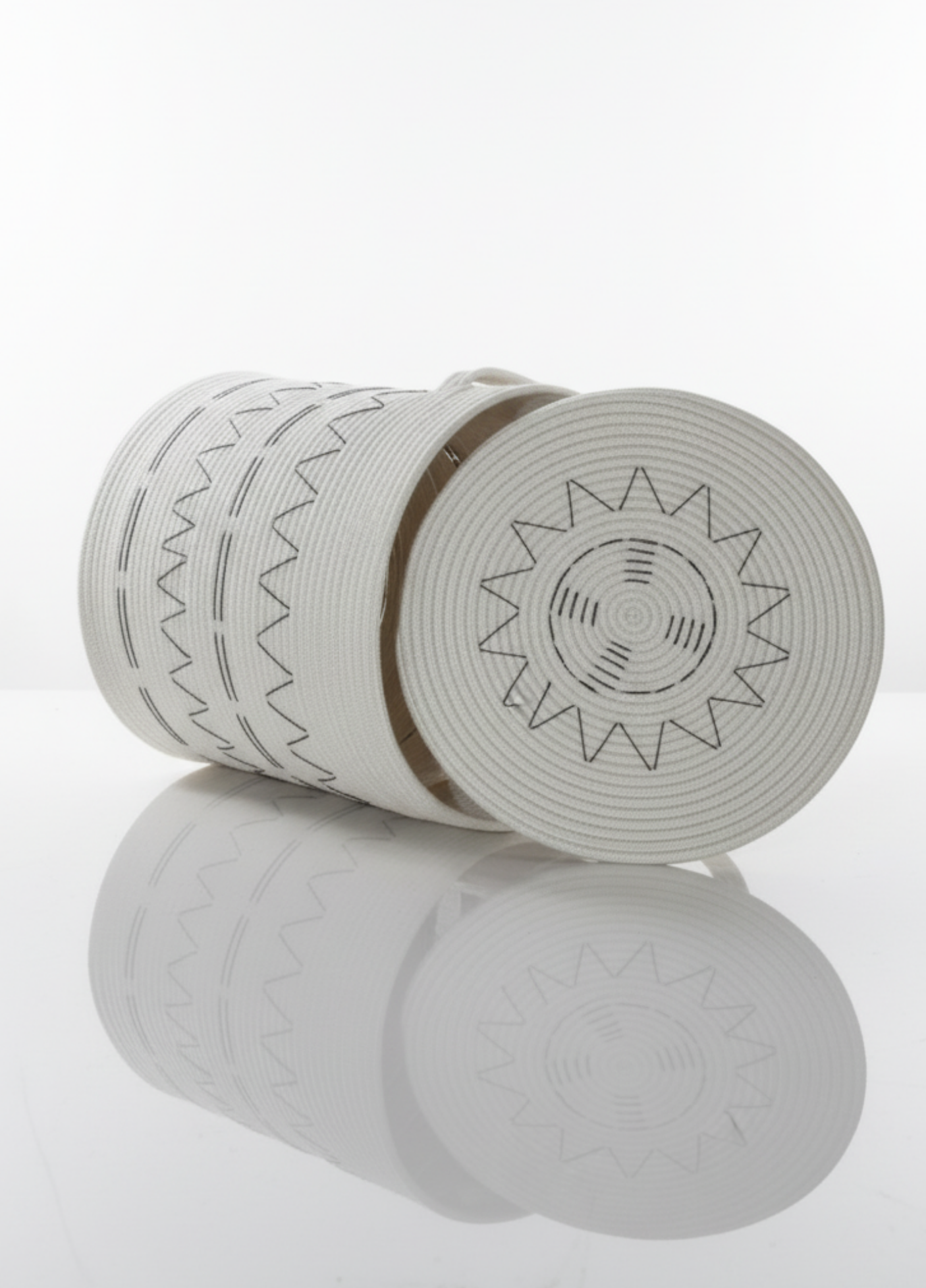 MonoCraft Jute Modern Touch, Handmade Knitted Large Volume Baskets with Lids