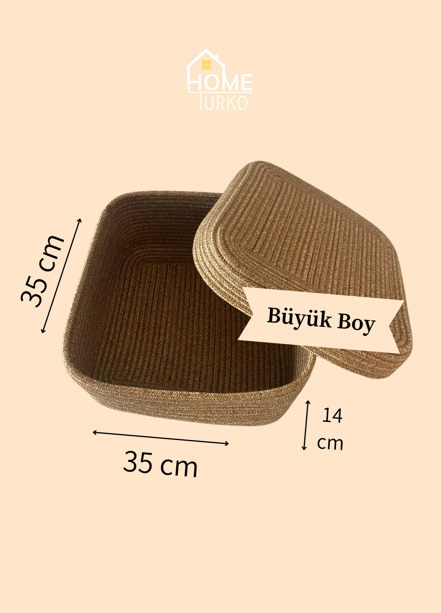 Bohem Kare Kapaklı Sepet / Düzenleyici