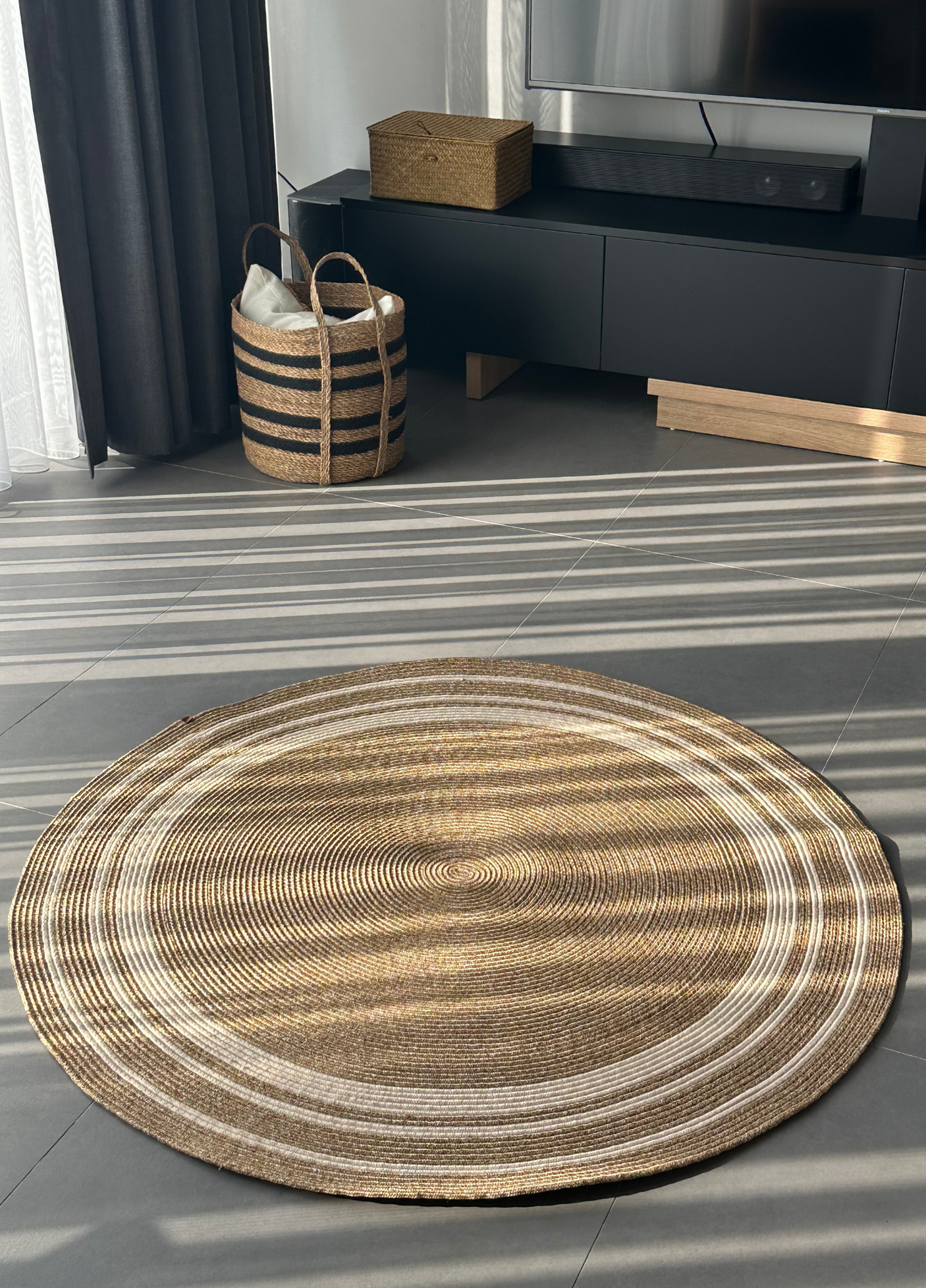 Jute Bohemian Carpet & Rug & Mat