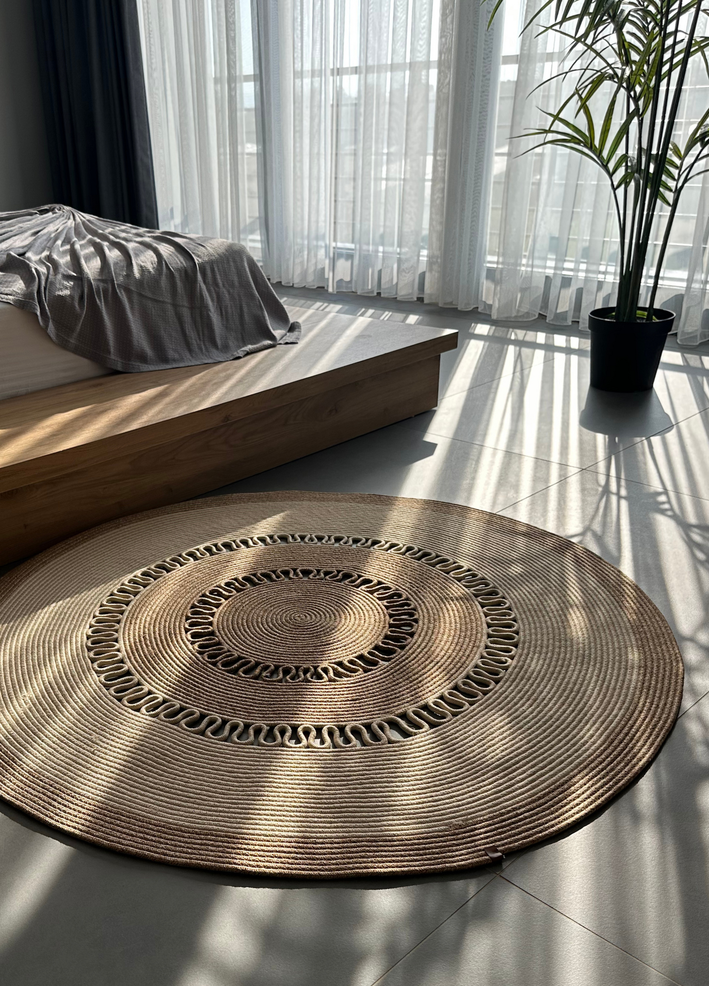 Jute Bohemian Carpet & Rug & Mat