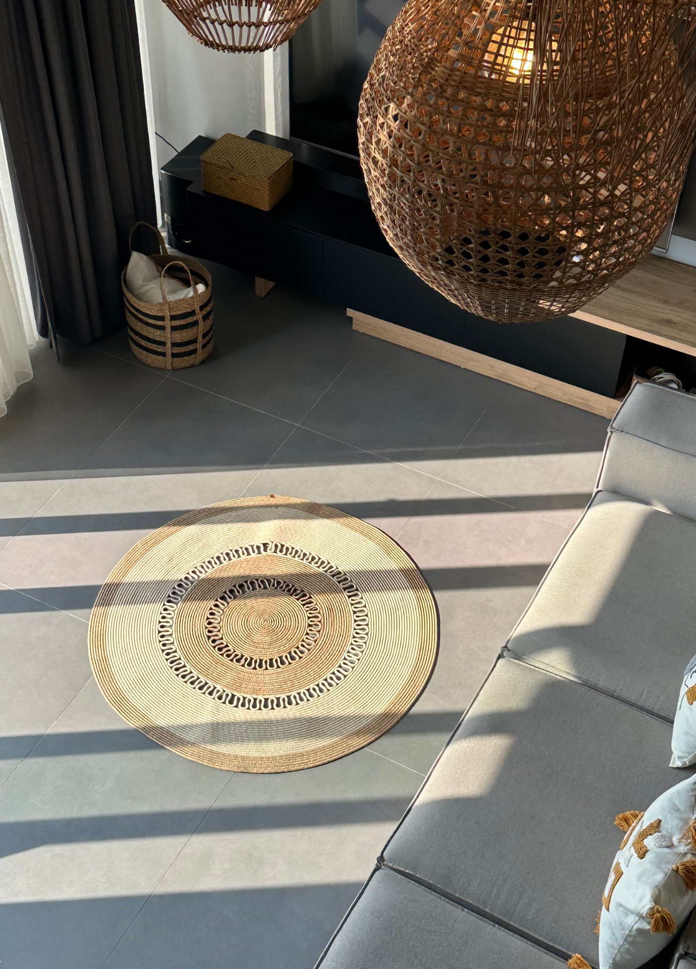 Jute Bohemian Carpet & Rug & Mat