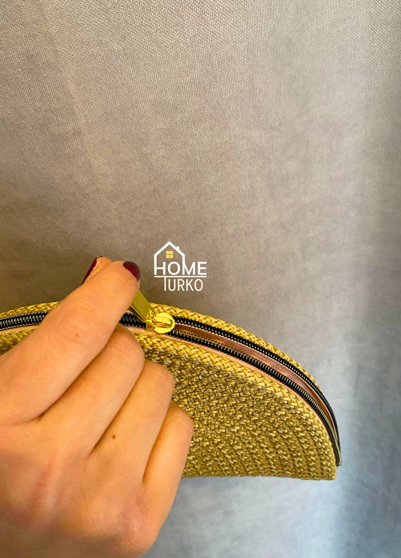 Jute Decorative Wallet with Zipper