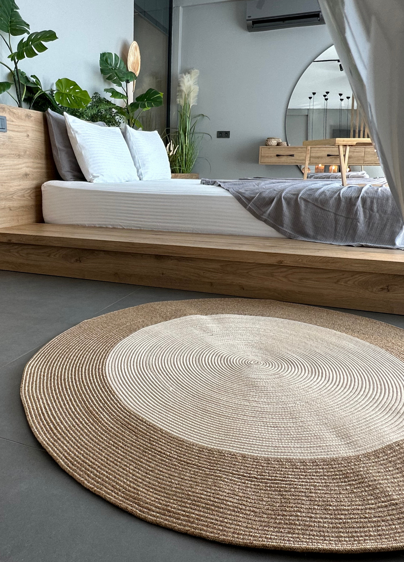 Jute Bohemian Carpet & Rug & Mat