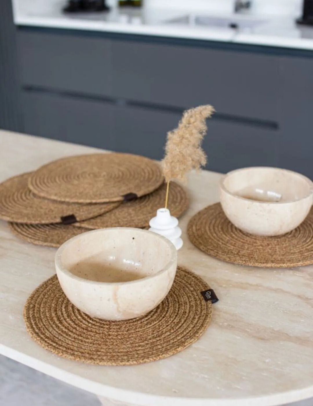 6 Adet Hasır Yuvarlak Supla / Tabak Altlığı