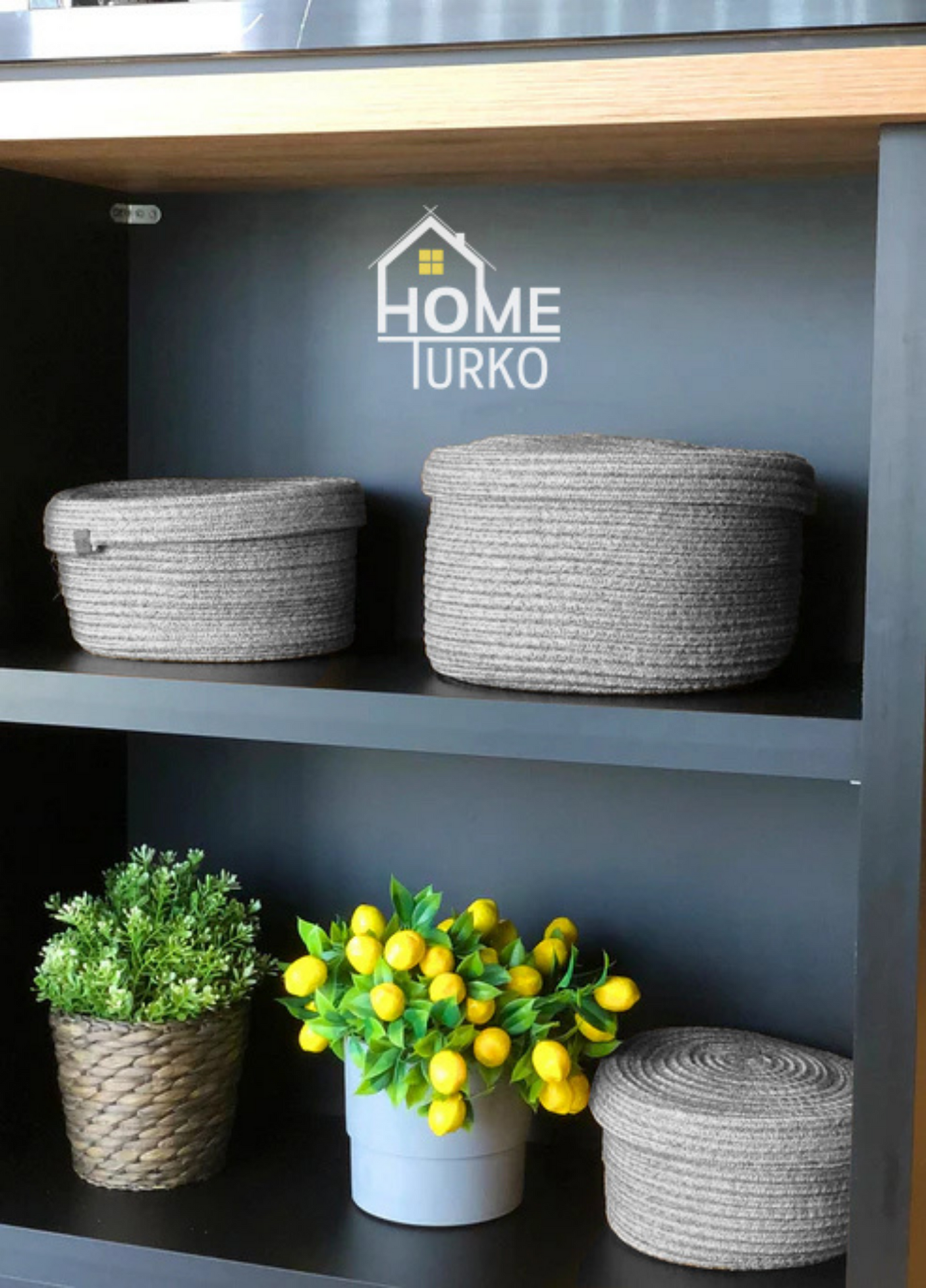 Bohemian Triple Lidded Basket Set