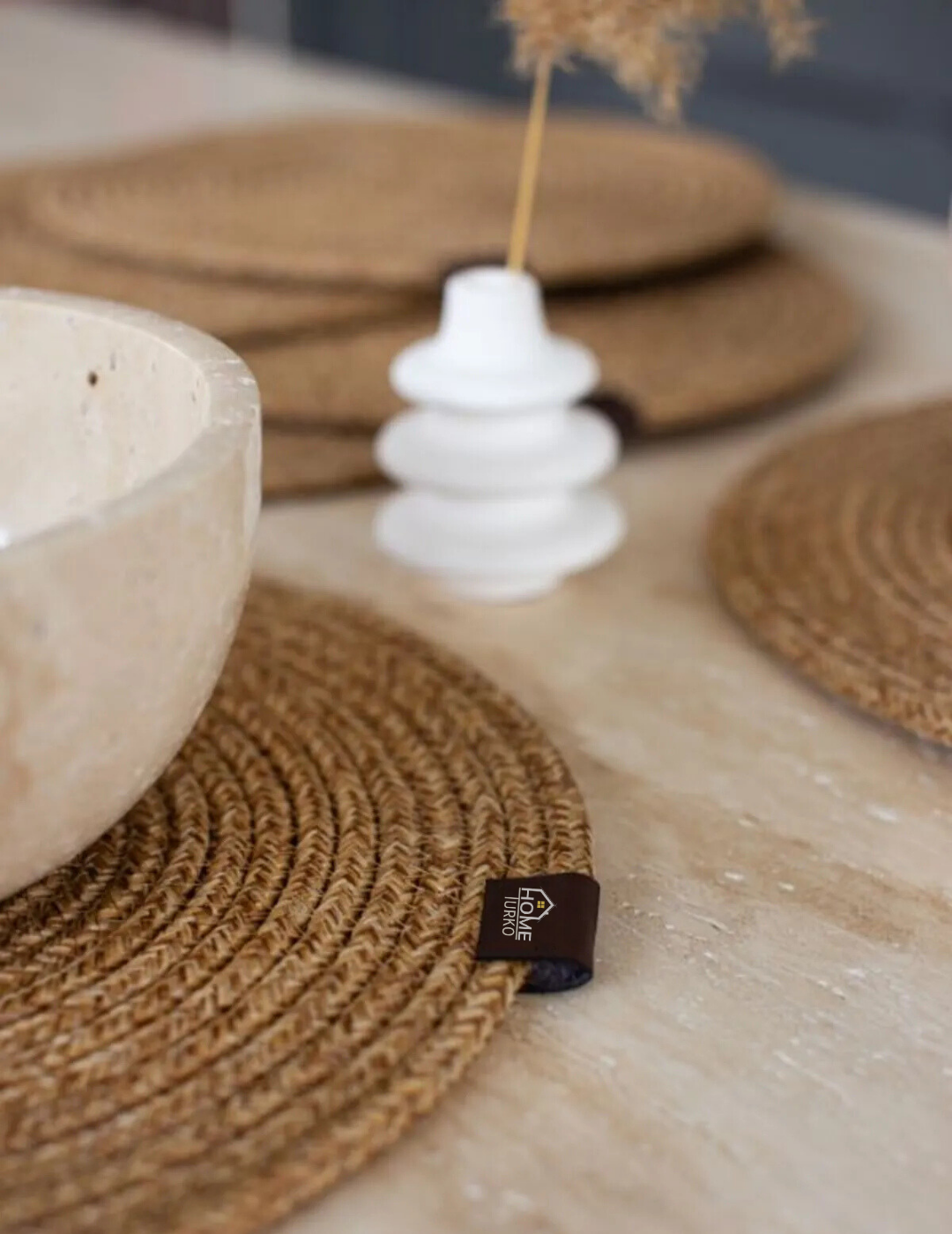 6 Adet Hasır Yuvarlak Supla / Tabak Altlığı