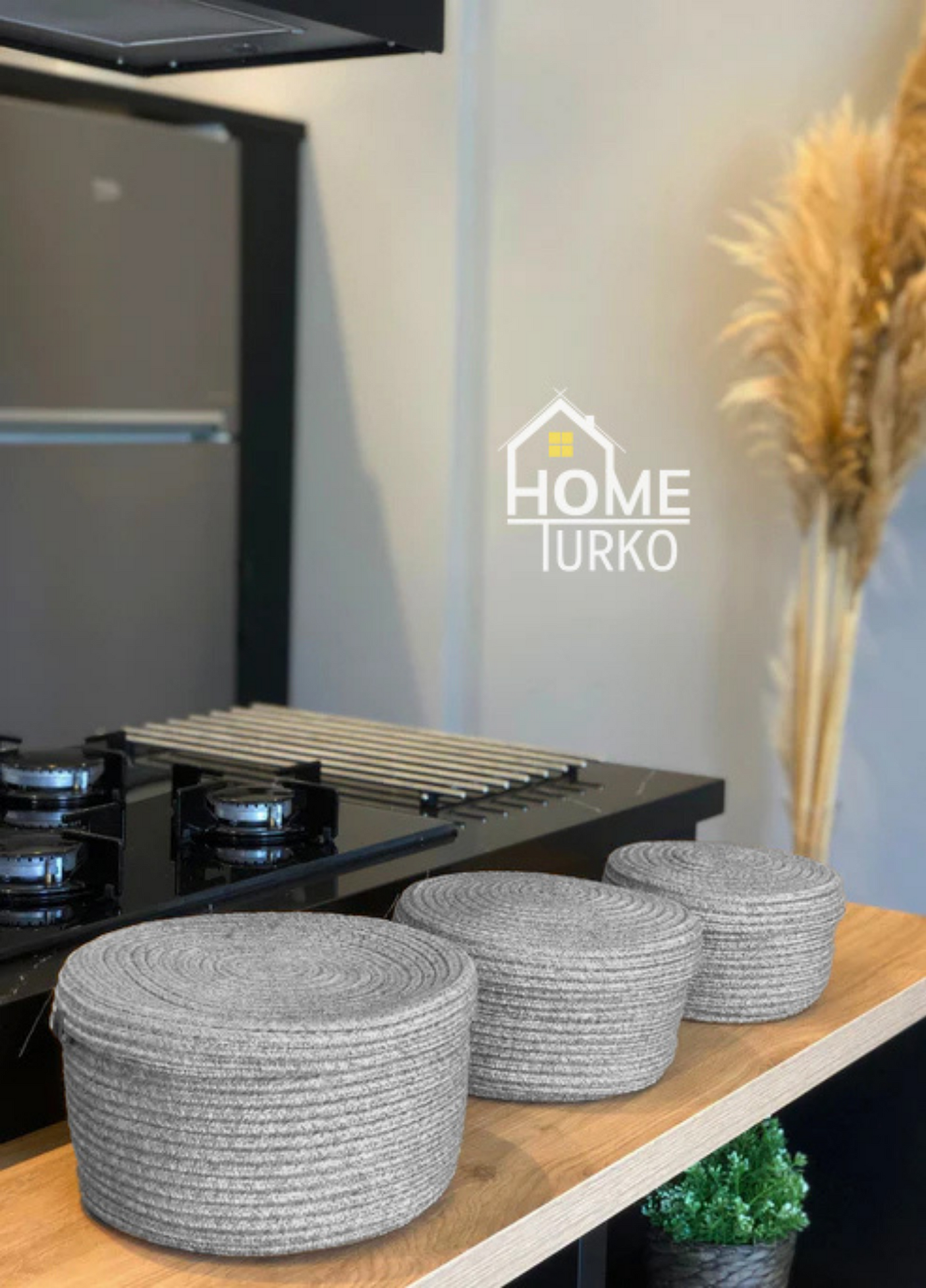 Bohemian Triple Lidded Basket Set