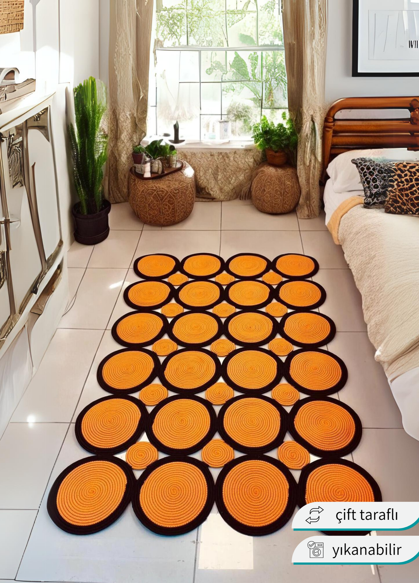 Jute Bohemian Carpet & Rug & Mat