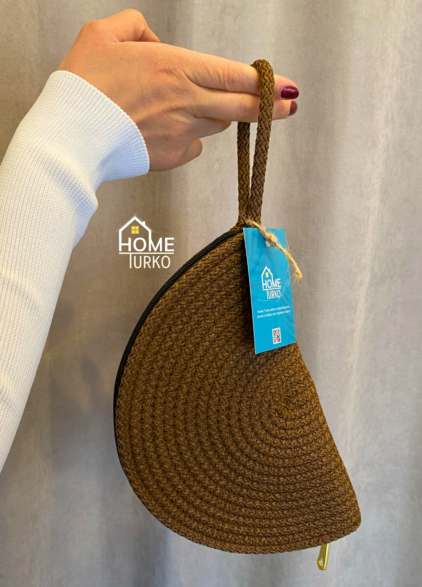 Jute Decorative Wallet with Zipper