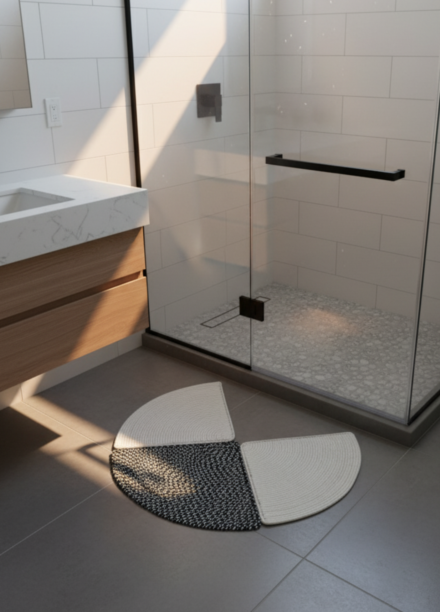 Nordic Weave Bathroom Mat Shower Cabin Doormat