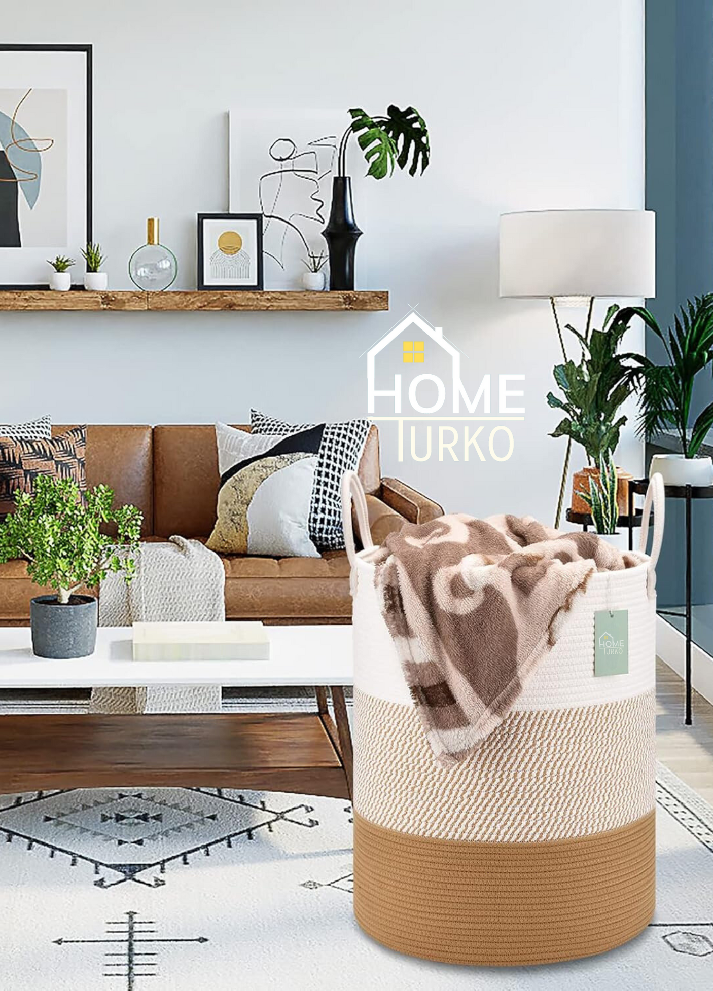 Bohem Kulplu Çamaşır Sepeti / Düzenleyici