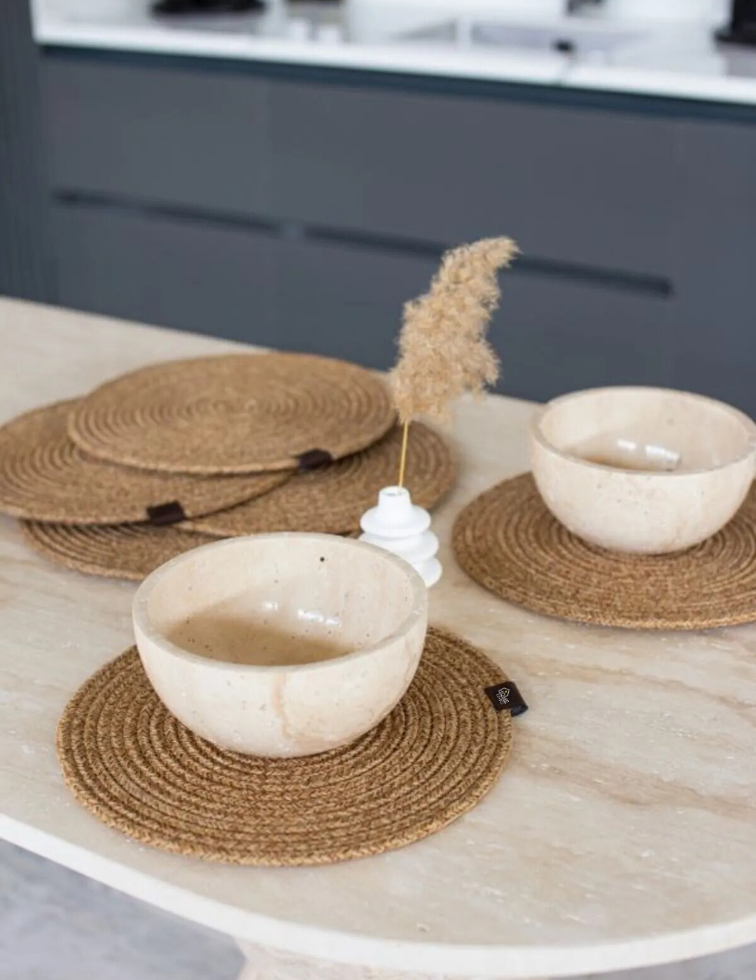 6 Adet Hasır Yuvarlak Supla / Tabak Altlığı