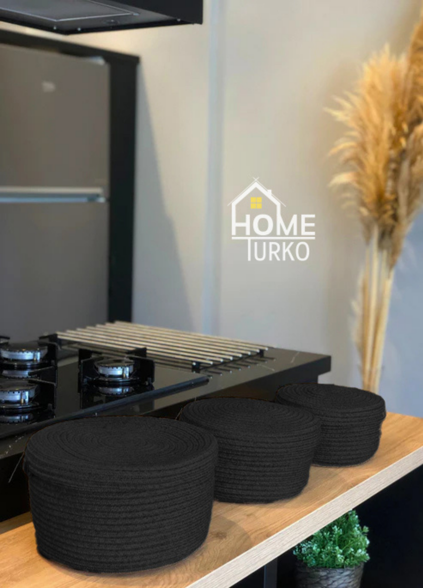 Bohemian Triple Lidded Basket Set