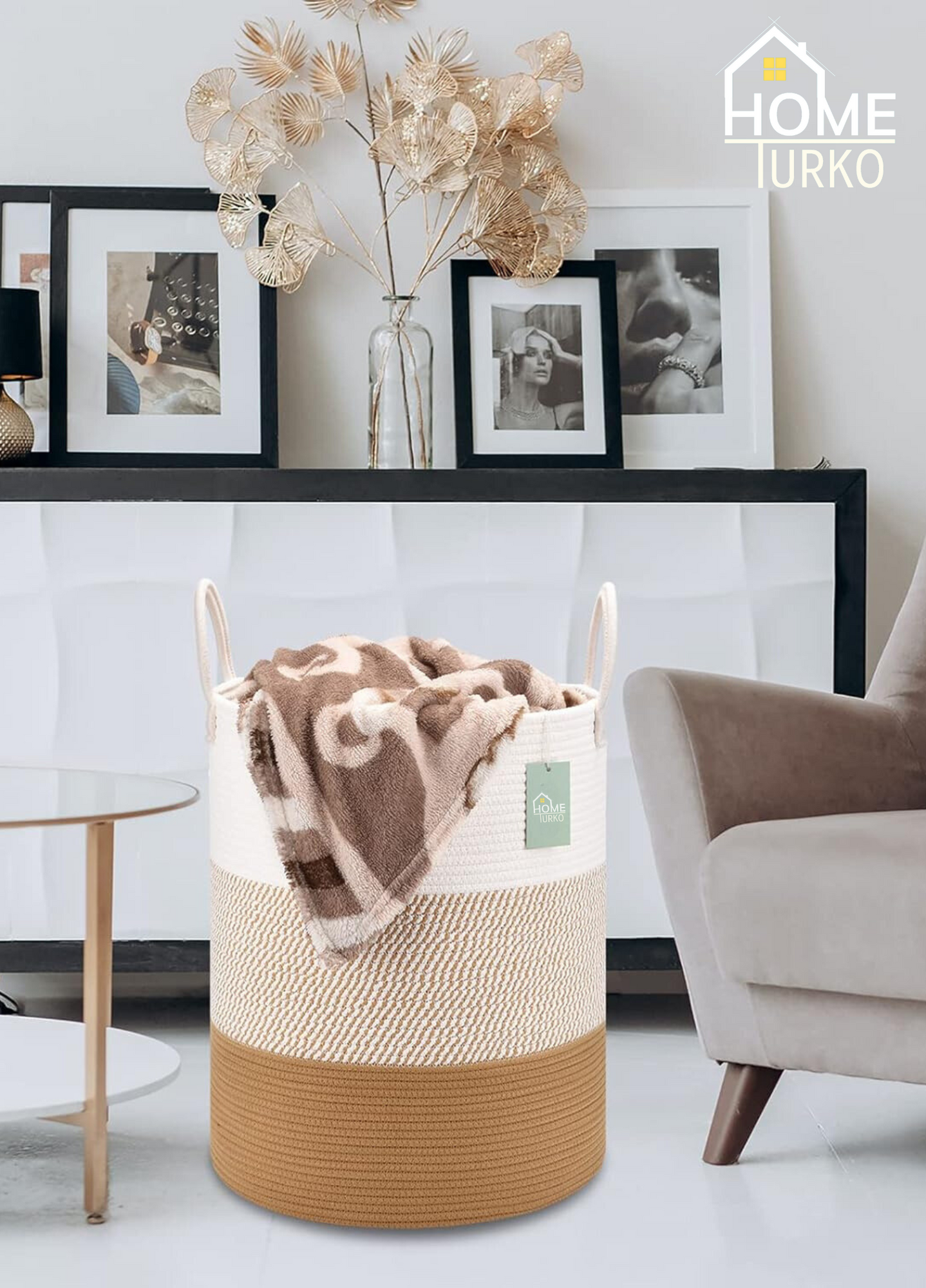 Bohem Kulplu Çamaşır Sepeti / Düzenleyici