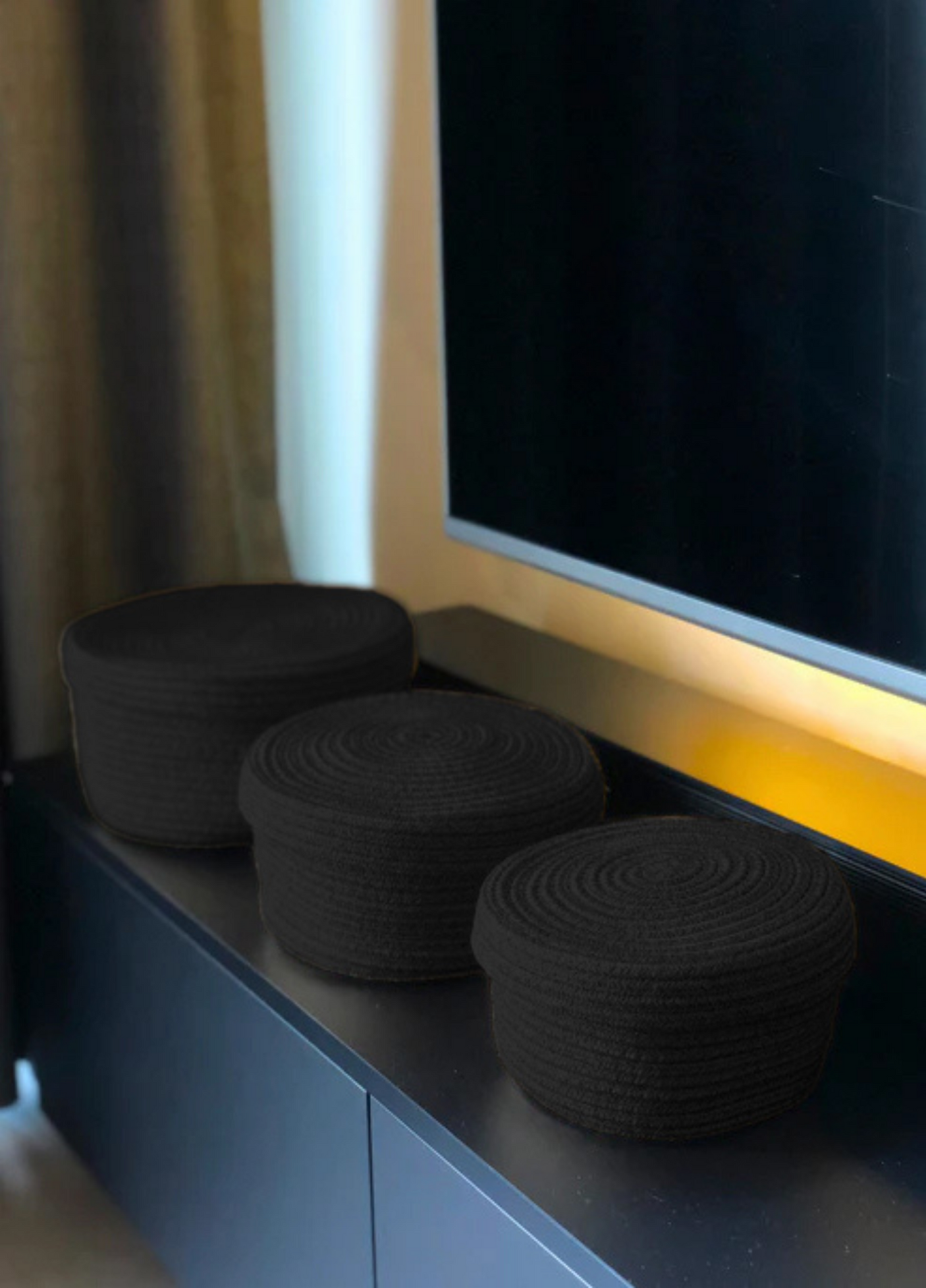 Bohemian Triple Lidded Basket Set