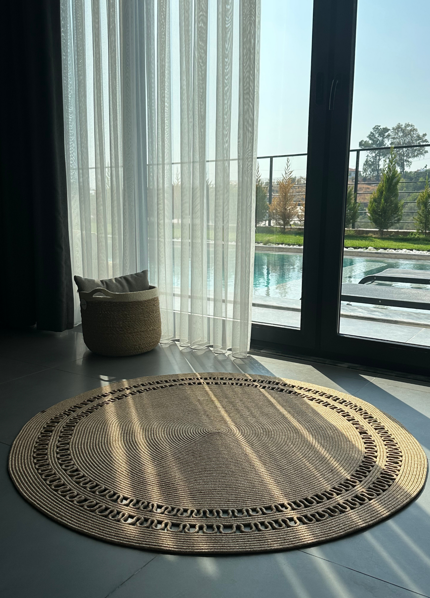 Jute Bohemian Carpet & Rug & Mat