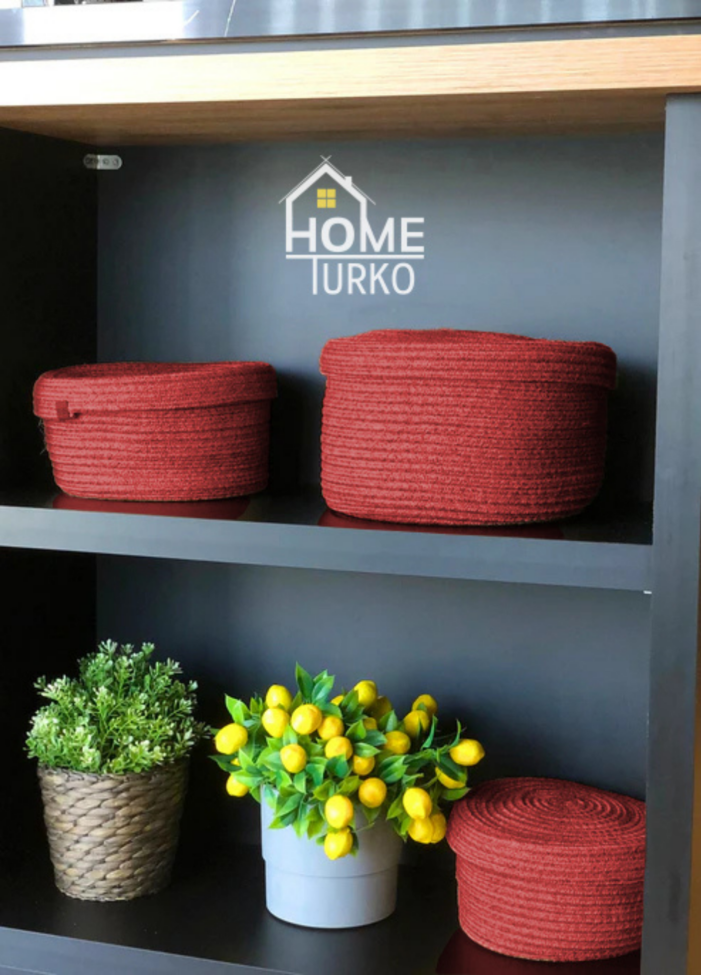 Bohemian Triple Lidded Basket Set