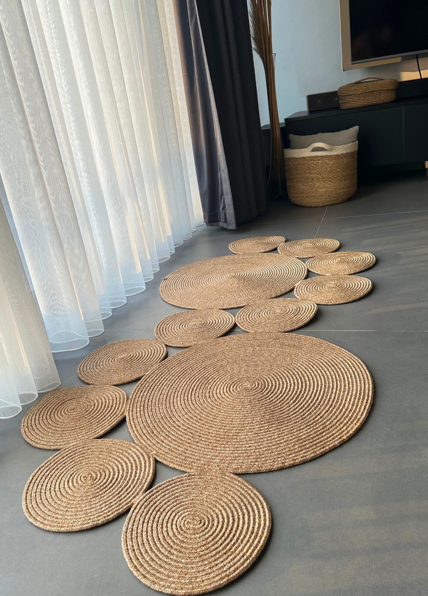 Jute Bohemian Carpet & Rug & Mat