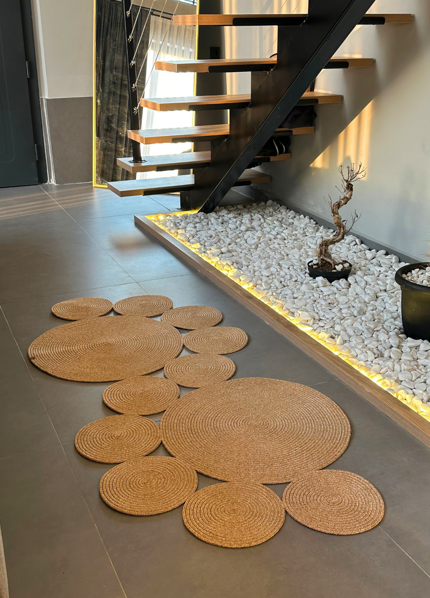 Jute Bohemian Carpet & Rug & Mat