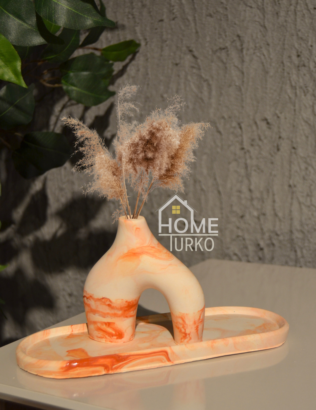 Double Bohemian Figurine and Ornamental Vase