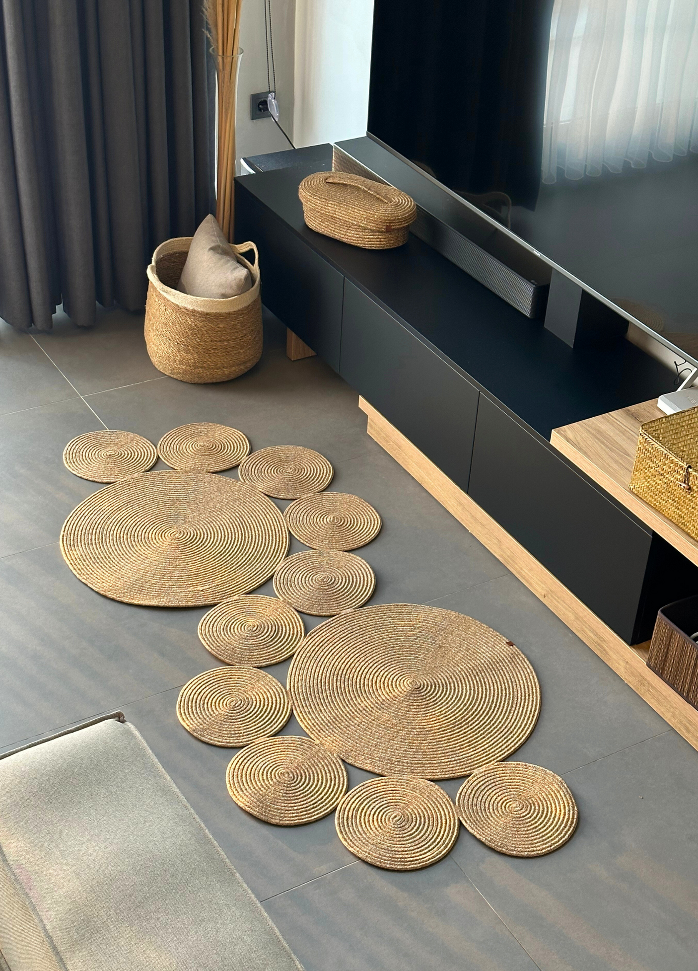 Jute Bohemian Carpet & Rug & Mat