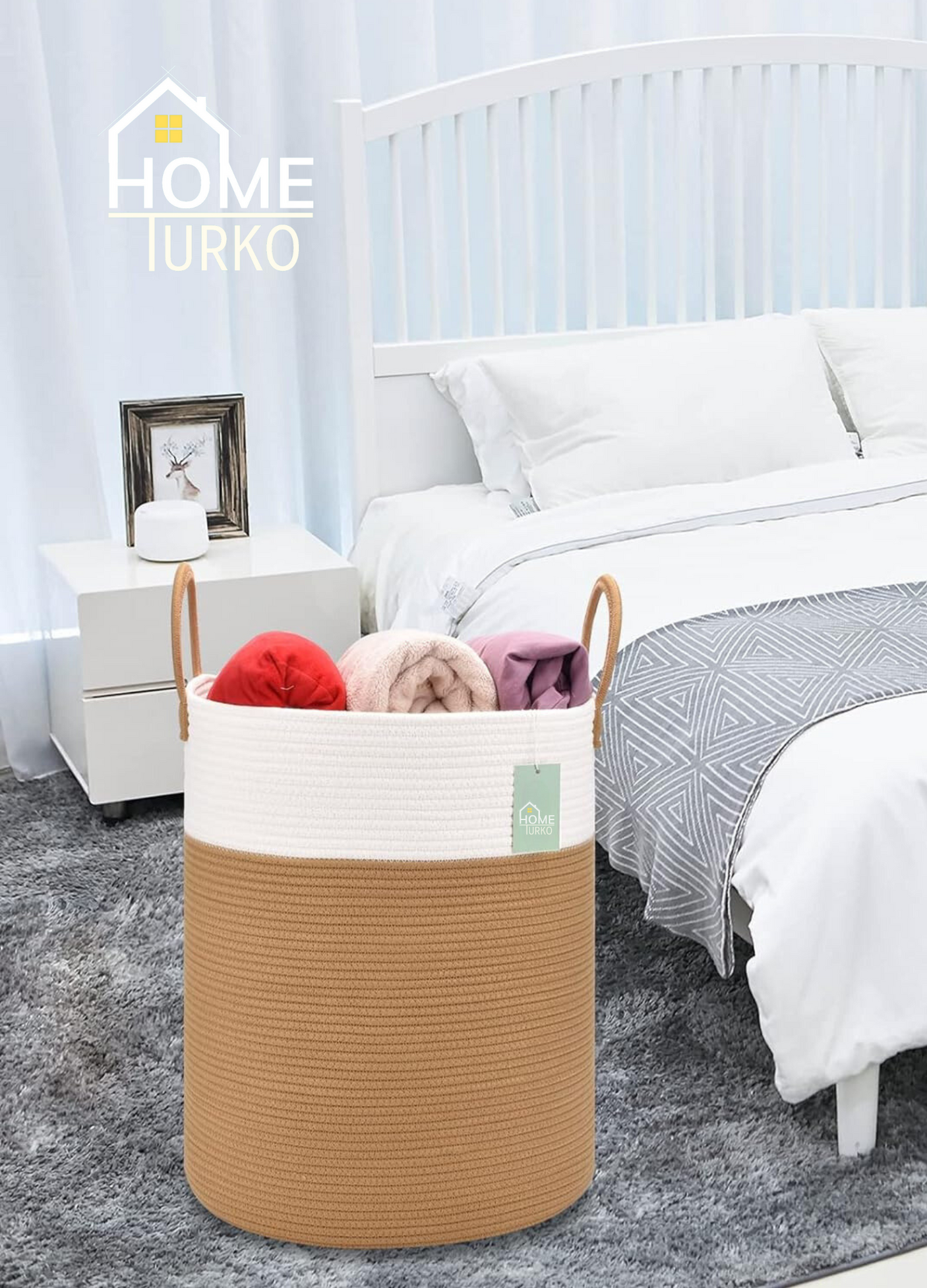 Bohem Kulplu Çamaşır Sepeti / Düzenleyici