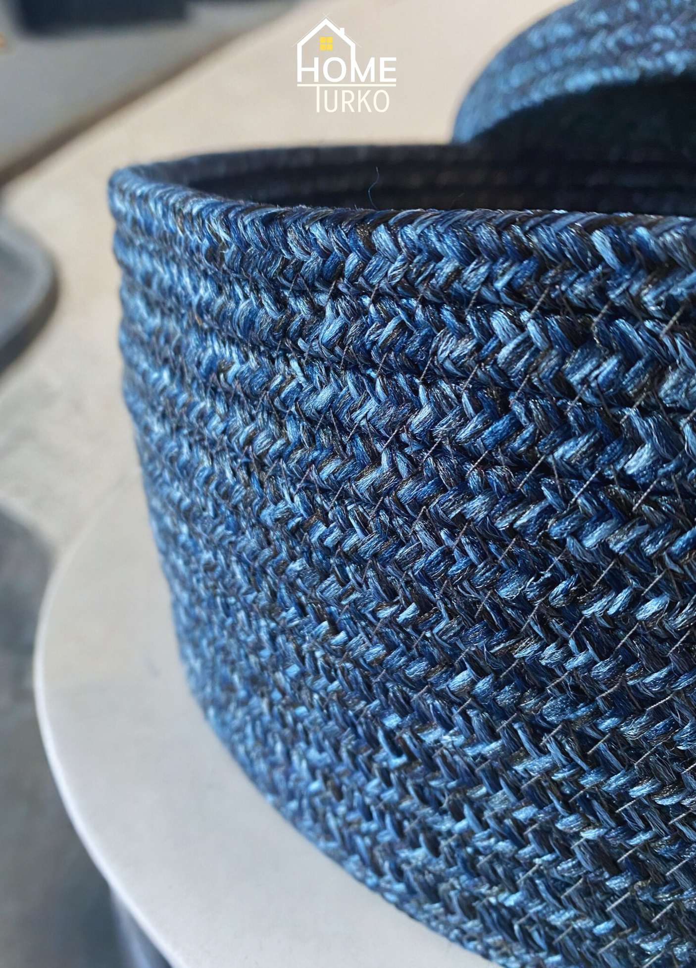 Bohemian Round Lidded Basket Organizer