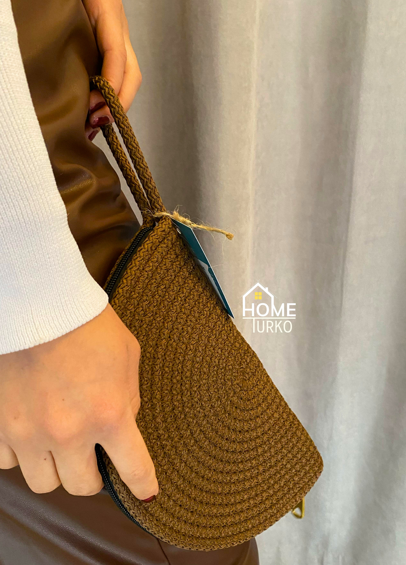 Jute Decorative Wallet with Zipper