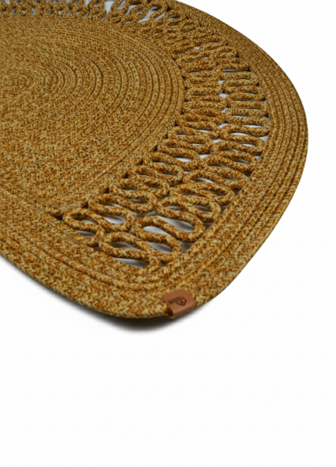HomeAura Natural Jute Pattern Detailed Doormat