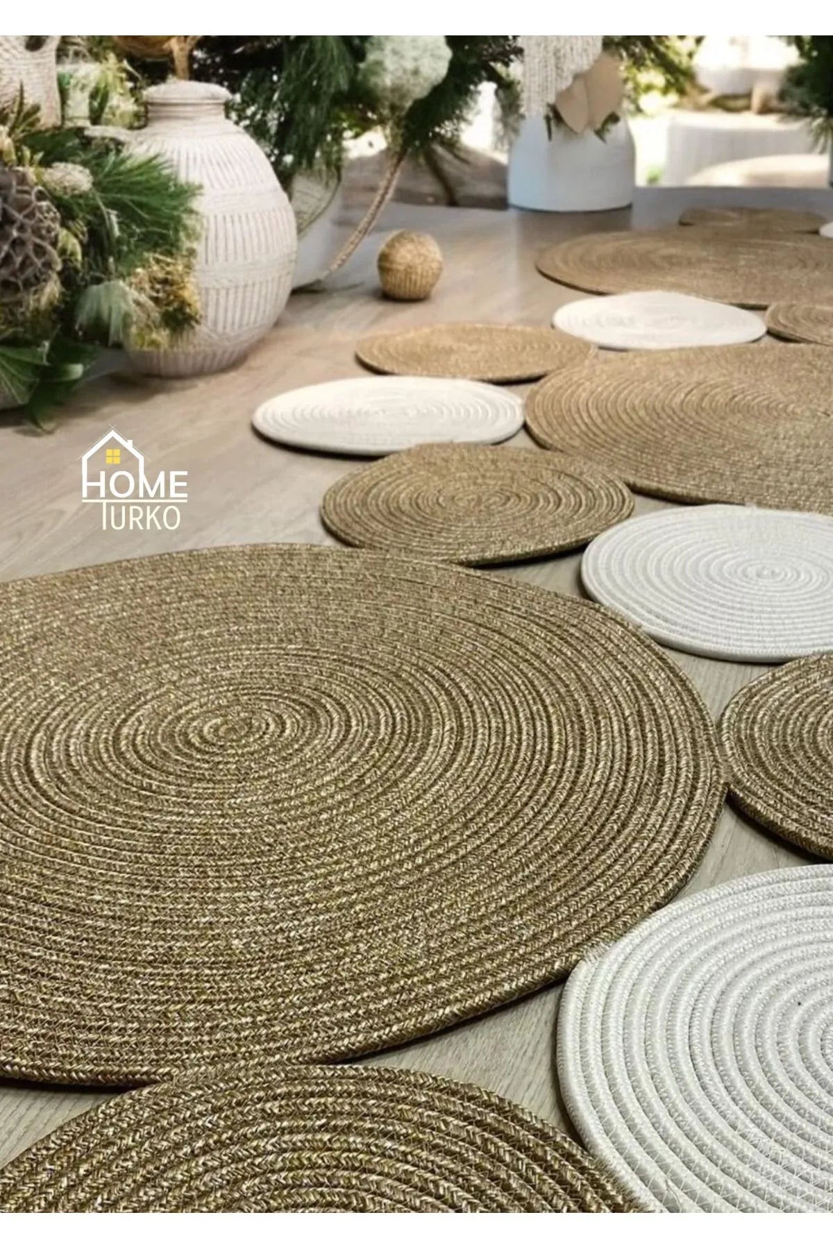 Jute Bohemian Carpet & Rug & Mat