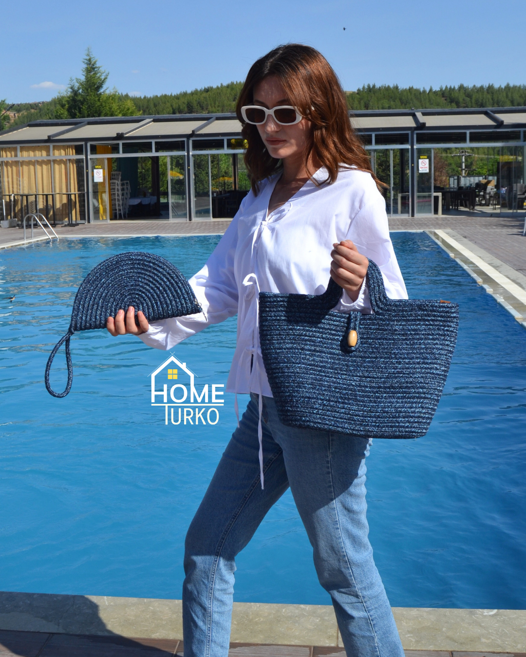 Jute Decorative Zippered 2-Pack Bohemian Style Wallet