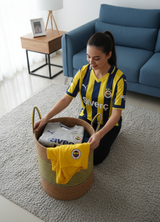 Handmade Jute Team Basket | Decorative and Multi-Purpose Storage Basket in Fan Colors