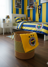 Handmade Jute Team Basket | Decorative and Multi-Purpose Storage Basket in Fan Colors