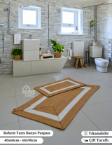 İkili Jüt Bohem Banyo Paspas Takımı