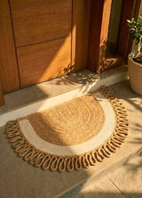 LunaLoop Yarım Ay Jüt Paspas El Yapımı Kapı Önü Banyo Balkon Kilimi