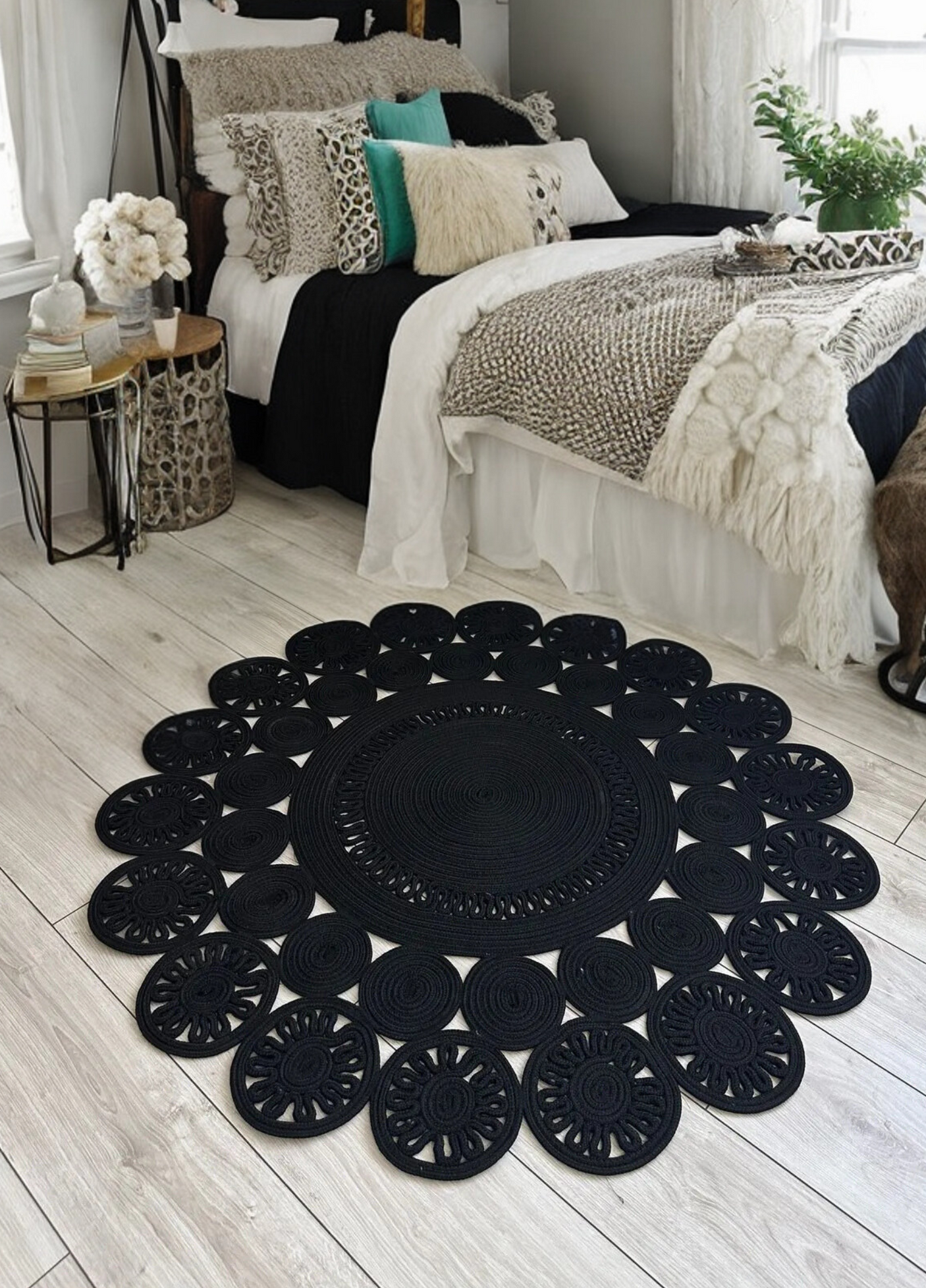 Fituristik Jüt Desenli Boho Kilim