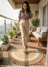 LunaLoop Yarım Ay Jüt Paspas El Yapımı Kapı Önü Banyo Balkon Kilimi