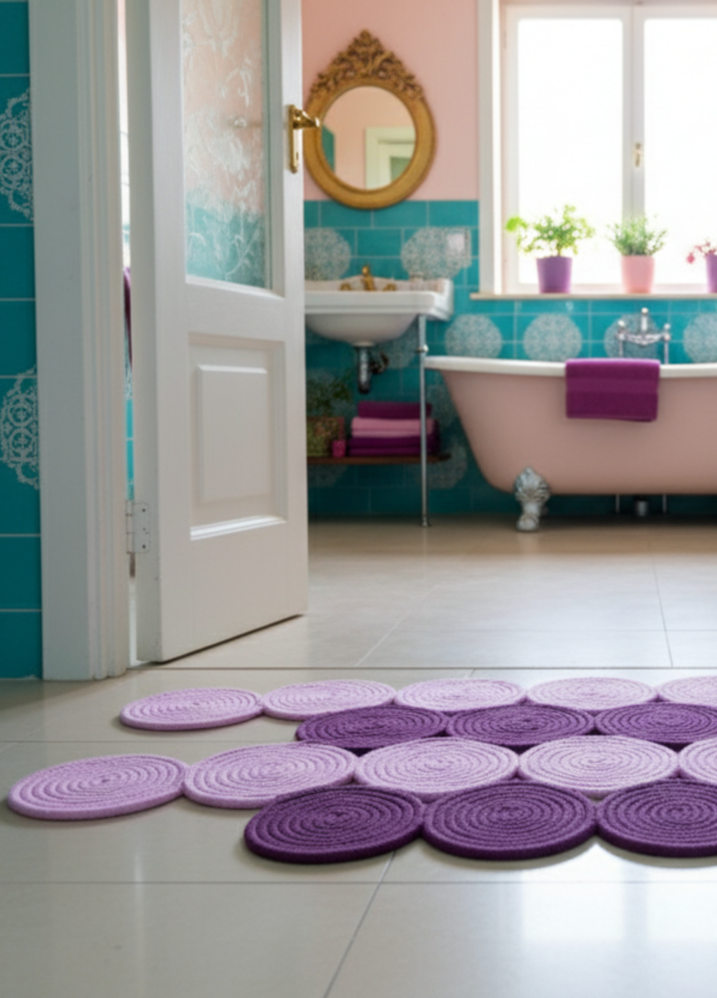 EcoWeave Jute Doormat Natural Boho Style Entrance Rug Bathroom Mat