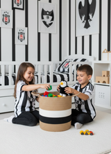 Handmade Jute Team Basket | Decorative and Multi-Purpose Storage Basket in Fan Colors