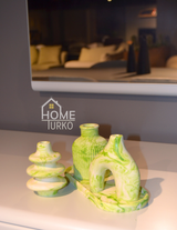 Four-Piece Bohemian Figurine and Ornament Vase Set