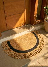 LunaLoop Yarım Ay Jüt Paspas El Yapımı Kapı Önü Banyo Balkon Kilimi