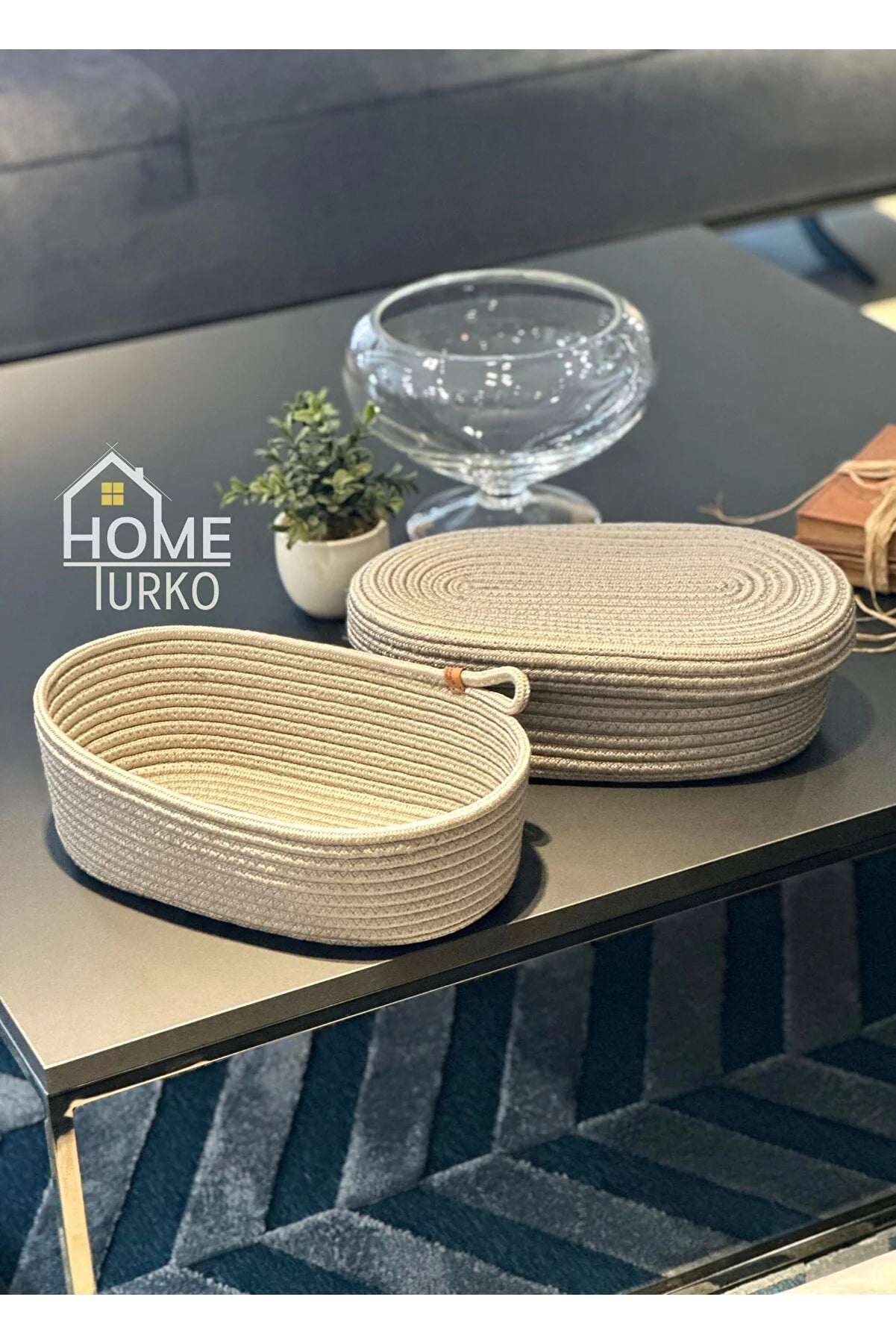 2'li Oval Kapaklı / Kapaksız Sepet Takımı