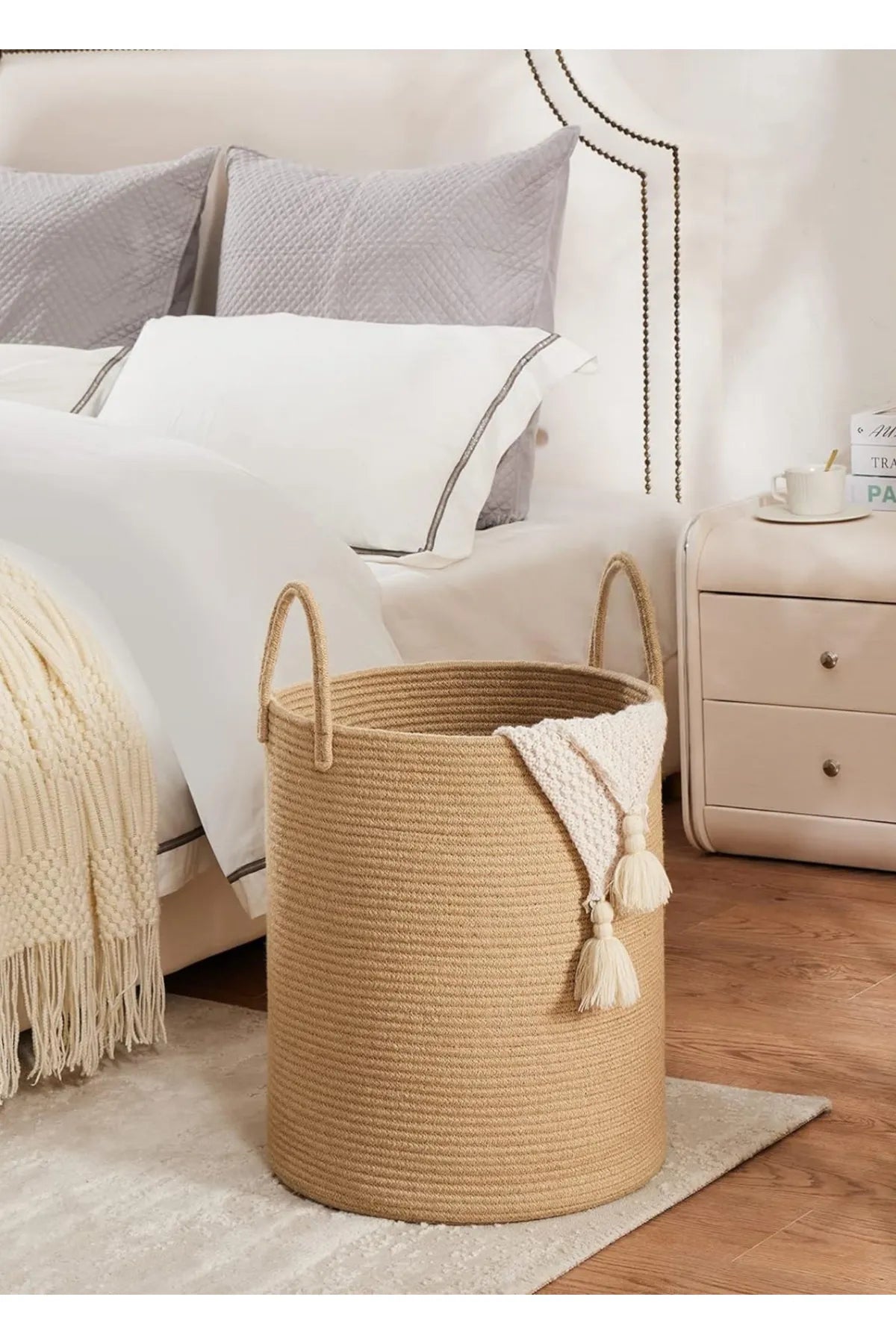 Bohem Kulplu Çamaşır Sepeti / Düzenleyici