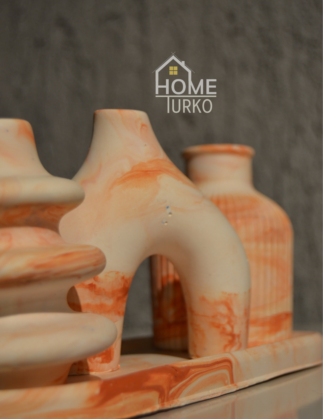 Four-Piece Bohemian Figurine and Ornament Vase Set