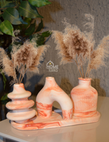 Four-Piece Bohemian Figurine and Ornament Vase Set